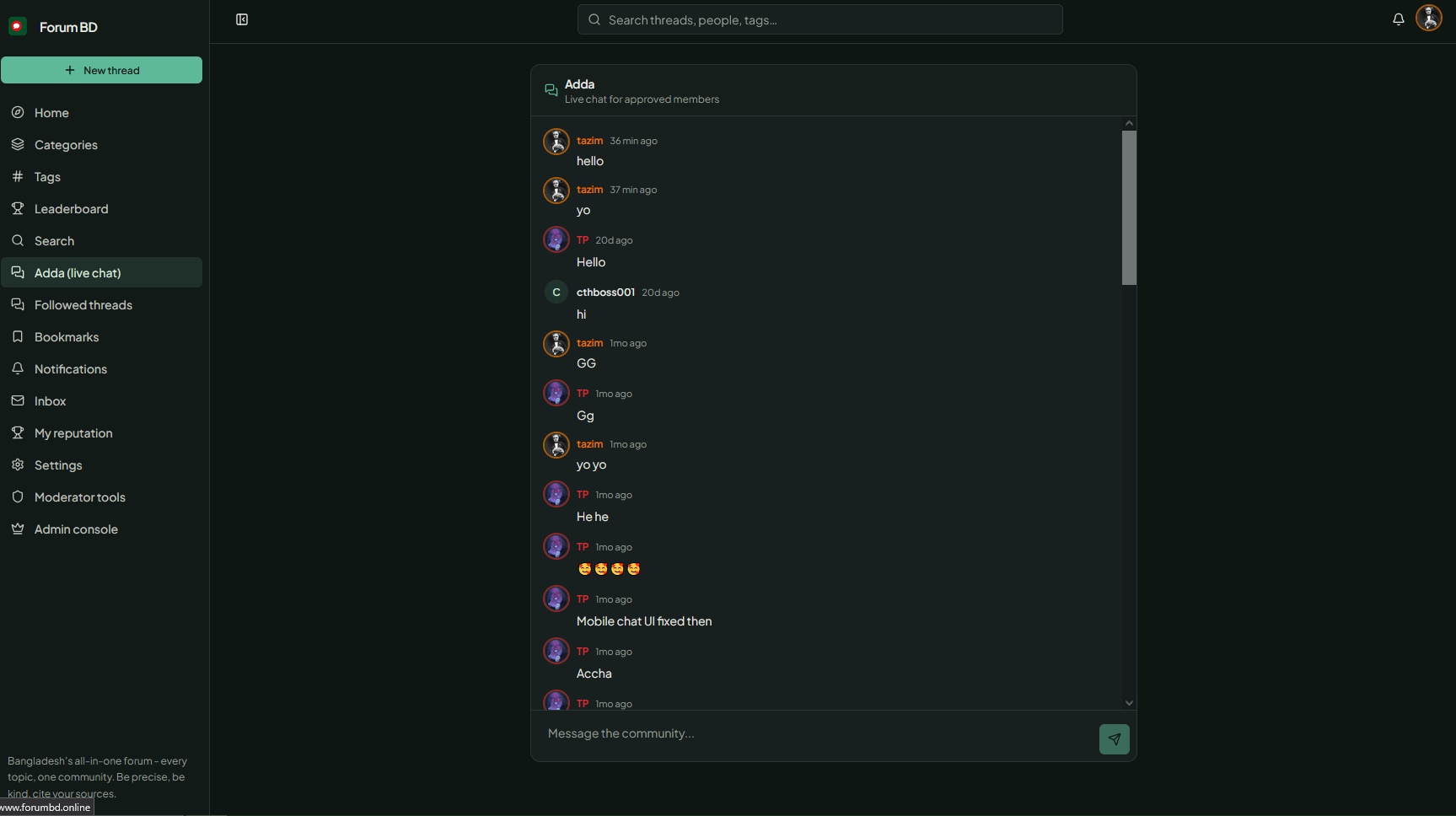 Forum BD Adda live chat