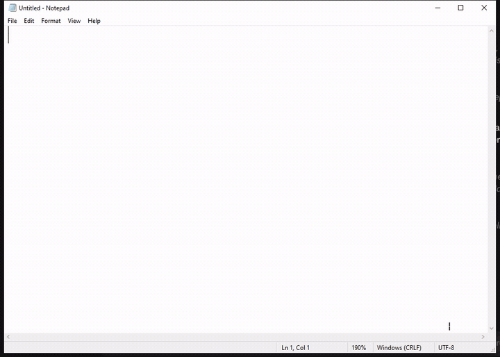 texAi correcting a selected sentence in Notepad with Ctrl+Alt+G